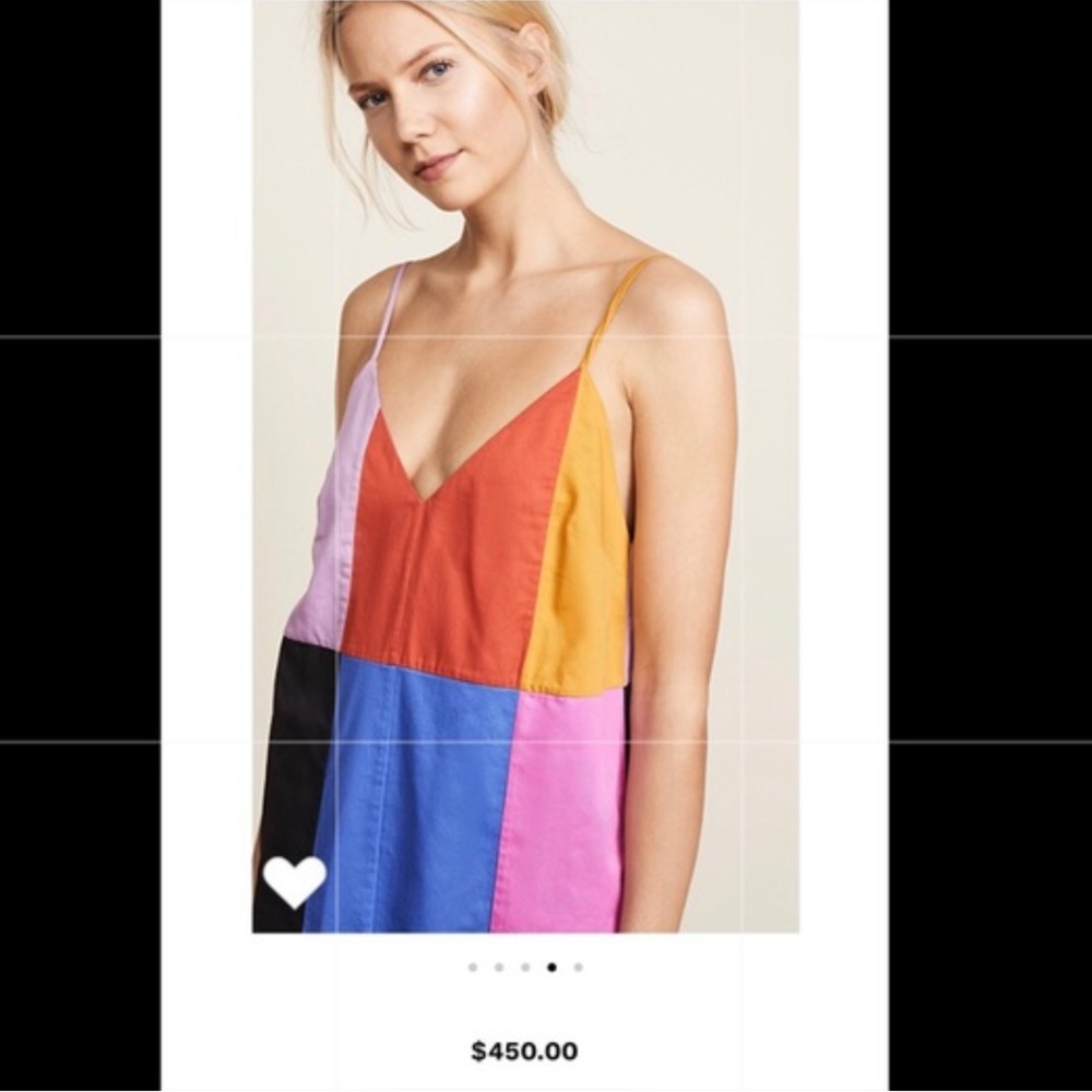 Mara Hoffman Georgia Color Block Midi Dress w V Back - Picture 4 of 11